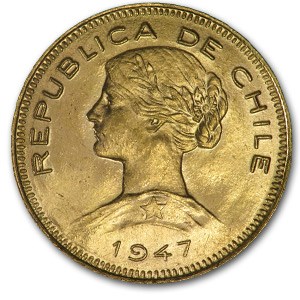 1947 Chile Gold 100 Pesos BU 1947 Chile Gold 100 Pesos BU